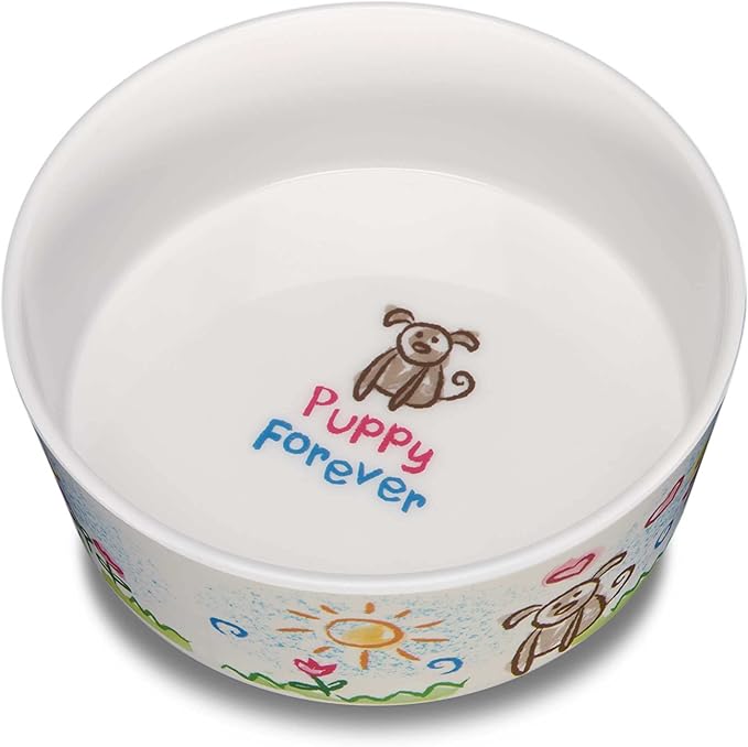 Loving Pets Dolce Moderno Ceramic Look Dog Bowl – Modern Melamine Dog Food Bowl & Dog Water Bowl – Durable, Non-Slip Pet Dish for Small & Medium Dogs – Dishwasher Safe Dog Bowl (Small, 16 oz)