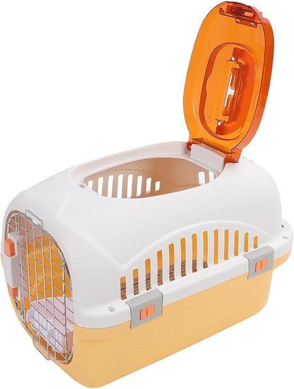 Plastic Dog Kennel, Airline Approved Pet Carrier with Skylight and Detachable Design for Small Dogs and Cats, 19.69 x 12.99 x 12.20 Inches (Yellow)