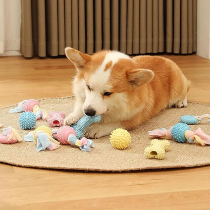 3Pcs Colorful Dog Chew Toys for Aggressive Chewers, Dogs Toy Spiky TPR Ball No Squeak Chew Toy Long Lasting for Aggressive Heavy Chewers Dogs Puppy Teething Training Spiky Rubber Ball Toy