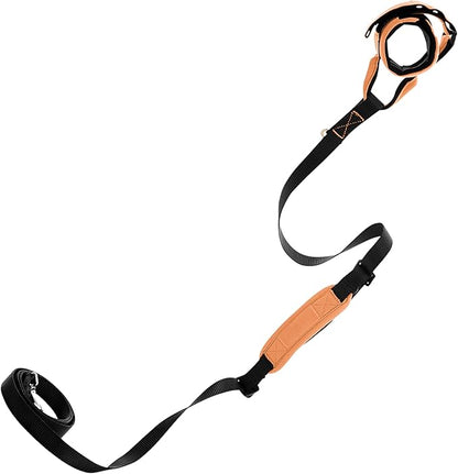 Gooby Wristband Surfer Leash with Traffic Handle - Atlanta Peach, 6 FT - Comfortable Handsfree Leash with Adjustable Dual Handle and Additional Hook