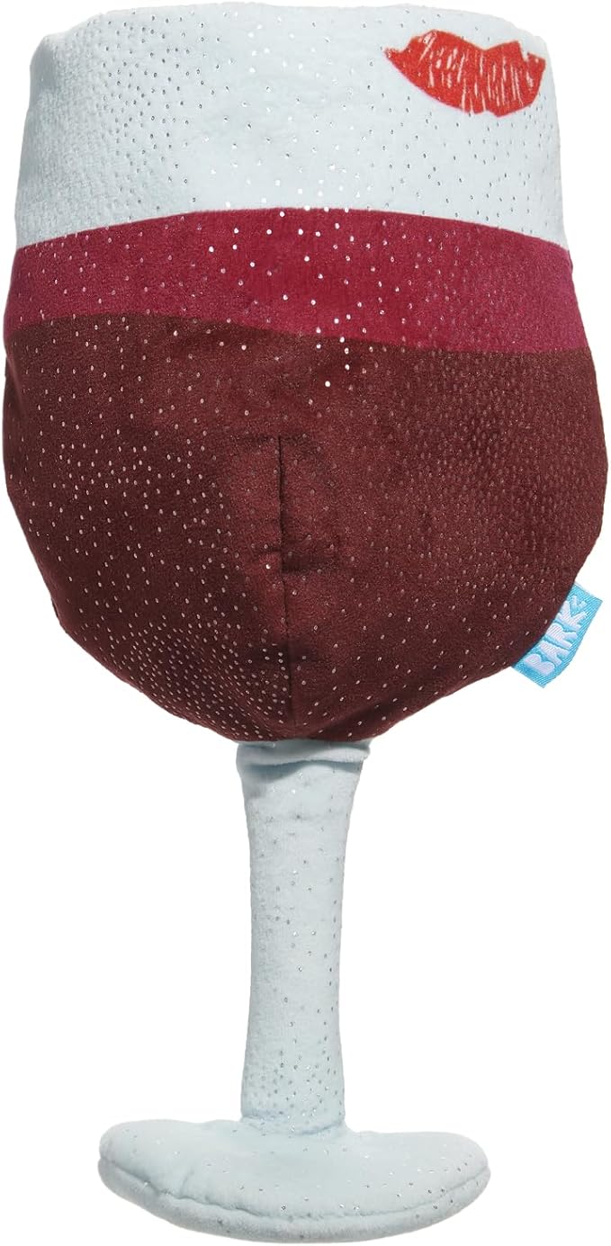 Barkbox Grrrrande Vino Dog Toy | Plush Squeaky Wine Toy with Fluff & Whip-N-Flip Stem | Dog Toys Dogs & Puppy Essentials
