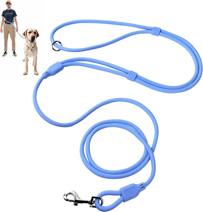 Fida Hands Free Dog Leash for Large Dogs Heavy Duty, Adjustable Crossbody/Waist Leash for Small/Medium/Large Dogs, Waterproof Hands-Free Dog Leashes for Running, Walking & Training(L, Blue)