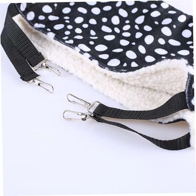 COHEALI Double-Sided Hanging Cat Hammock Breathable Pet Bed 27x27cm Compact Black and White Dots Suitable for Indoor Cats Winter Warm Den