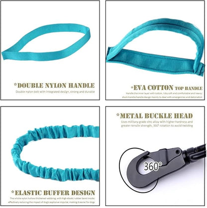 Xqpetlihai Tactical Dog Collar and Leash Set Adjustable Military Nylon Dog Collar with Control Handle and Heavy Duty Metal Buckle for Large Dogs（Blue S