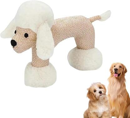 Linen Animal Shape Cotton Rope Dog Chew Toy, Squeaky, Sturdy Linen Fabric (Sheep)