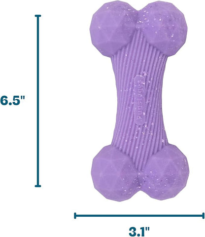 Pupstages Flex-Force Bone Dog Toy - Fetch & Chew, Aggressive Chewers, Multi-Texture with Unpredictable Bounce, Floats in Water, Vanilla-Cappuccino Scent, Medium & Large Breeds, 6.5" x 3.1"