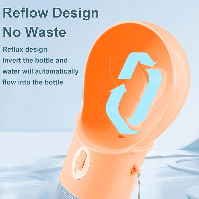 Dog Water Bottle, Widen Sink Portable Dogs Water Dispenser 17oz, Leak Proof, Outdoor Drink Bottles Cat, Puppy, Pet, Essential Items for Travel, Walking, Hiking, Dog Accessorie (Orange, 17oz)