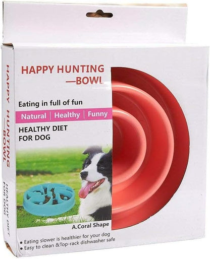 WenYing Slow Feeder Puzzle Dog Bowls, Interactive Bloat Stop Busy Bowl, Food Water Fun Feeding, Non-Slip Anti Choke Healthy Diet Bowls (Pink 2)