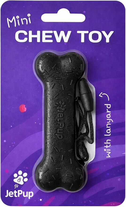 Mini Pup Chew Toy Lanyard- Bone - Human Grade Chew Toy - Human Pup Play - 100% Food Grade Silicone (Mini Black Bone)