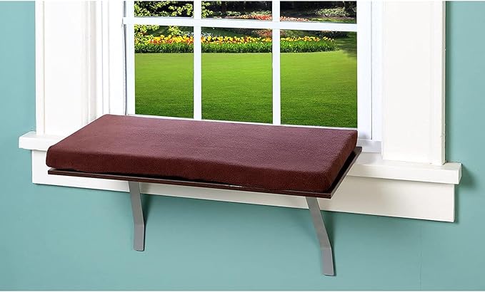 at Window Perch seat: Sunny Kitty Window Sill Shelf, with Fleece Foam Cushion & Washable Cover