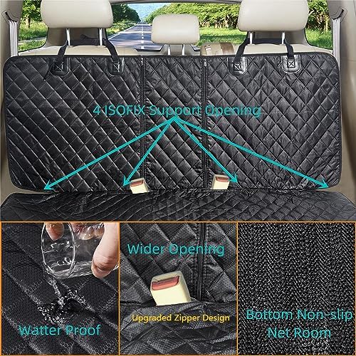 ANOSOSPECIAL Dog Car Seat Cover for Back Seat, Waterproof X Large Rear Seat Protector for Pet Auto SUV Truck (XL, Black) - Image 4