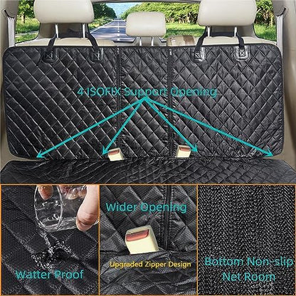 ANOSOSPECIAL Dog Car Seat Cover for Back Seat, Waterproof X Large Rear Seat Protector for Pet Auto SUV Truck (XL, Black) - Image 4