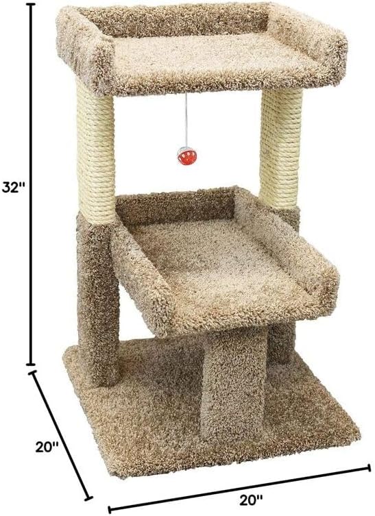 Cat Tree & Play Perch - 20"x20"x32" Large Indoor Cat Tower