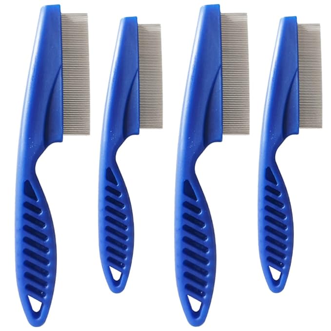 Multifunctional Pet Hair Comb, 2023 New Magic Pet Comb Dog Combs for Grooming, Stain Tear Removal Comb Stainless Steel Fine-Tooth Grooming Massage Comb for Dog Cat (2 Pair, Blue)