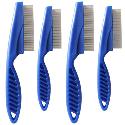 Multifunctional Pet Hair Comb, 2023 New Magic Pet Comb Dog Combs for Grooming, Stain Tear Removal Comb Stainless Steel Fine-Tooth Grooming Massage Comb for Dog Cat (2 Pair, Blue)