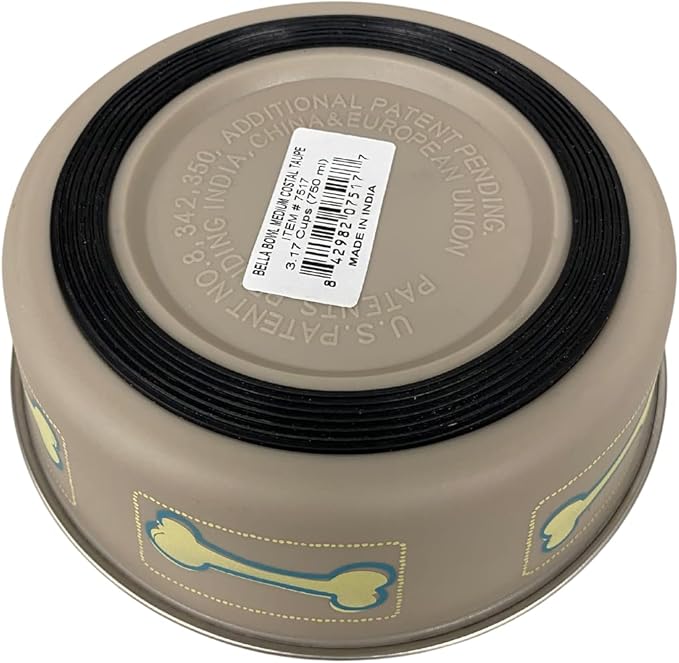 Loving Pets Coastal Bella Bowl for Dogs, Medium, Sand