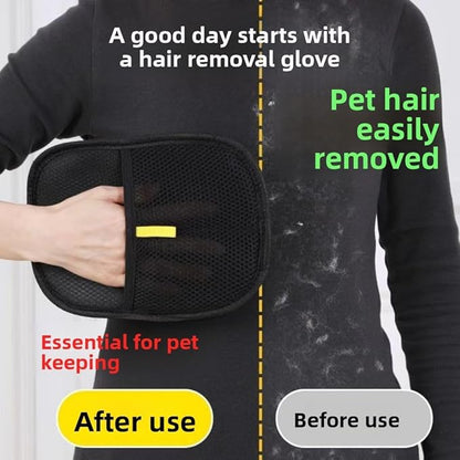 Pet Hair Removal Gloves for Cats & Dogs, Cat Hair Cleaner, Electrostatic Reusable Cat Hair Remover, Stroking Cats, Artifact Hair Remove Brush, Magic Fur Removal for Laundry, Couch, Carpet, Car