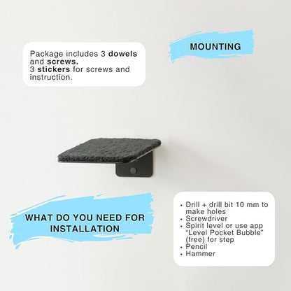 Cat Shelf for Wall Furniture Cat Step Black