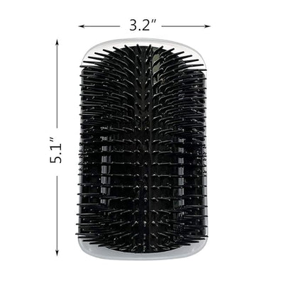 2 Pack Black Catnip Wall Massage Corner Brush for Long & Short Fur Cats and Kittens - Self Groomer Scratcher with Soft Comb