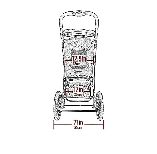 Pet Gear No-Zip Jogger Pet Stroller for Cats/Dogs, Zipperless Entry, Airless Tires, Easy One-Hand Fold, Cup Holder + Storage Basket, Sapphire