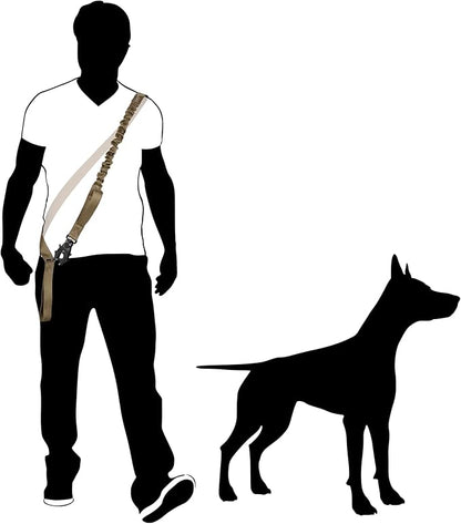 ICEFANG Tactical Dog Leash,K9 Training Walking Bungee Lead with 2 Control Handle,Heavy Duty Quick Release Metal Clasp,for Medium Large Breed (Reflective Grey, 6 FT)