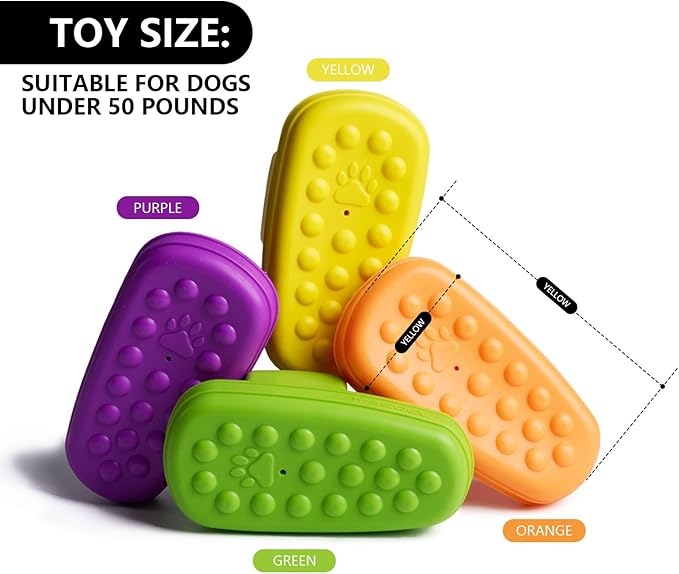 MECOOL Dog Toy 2PCS Unbreakable Slippers Squeaky Dog Toys for Teehing Chewing Size for Medium and Samll Breeds,Yellow and Green