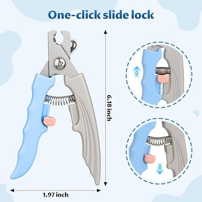 Dog and Cat Nail Clippers,Dog Nail Trimmer with Safety Guard,Prevent Excessive Nail Trimming,Free Nail File Included, Professional Grooming