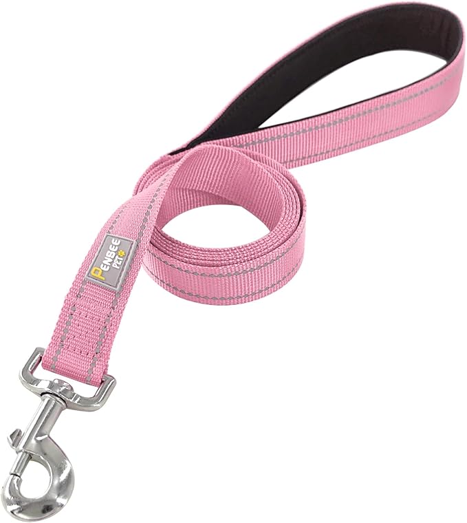 Dog Leash 6 FT Padded Handle Nylon Reflective Dogs Leashes for Small Dogs Pink