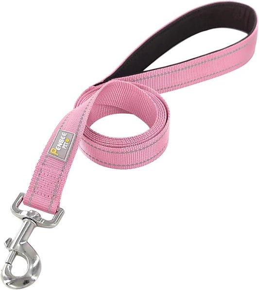 Dog Leash 6 FT Padded Handle Nylon Reflective Dogs Leashes for Small Dogs Pink
