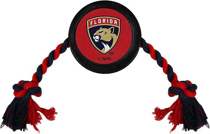 Pets First NHL Florida Panthers Puck Toy for Dogs & Cats. Play Hockey with Your Pet with This Licensed Dog Tough Toy Reward!