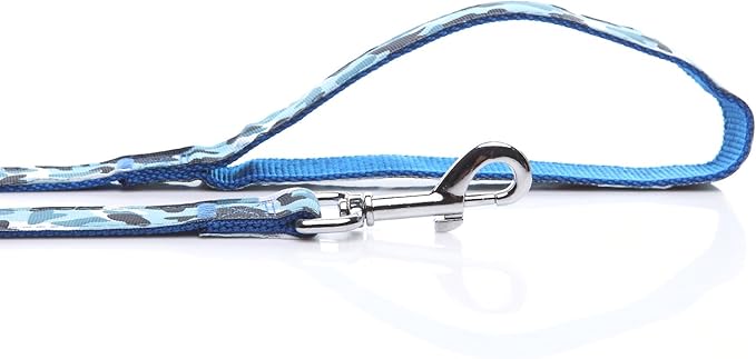 Heavy Duty Dog Leash, 4 FT/ 6 Feet Long, 1 Inch Wide, Nylon Camouflage Dog Leash for Small and Medium Dogs(4 FT, Blue)