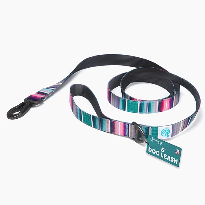 Embark Adventure Dog Leash – Strong & Sturdy for Small, Medium & Large Dogs (Baja, 5 Ft)