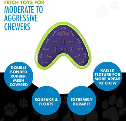 Hero - Outer Armor Boomerang Dog Toy - Dog Chew Toy - Dog Toys - Puppy Toys - Pet Toys - Designed for Medium to Large Sized Dogs from 45-65 lbs - Purple