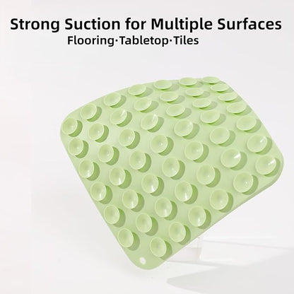 Dog Lick Mat with Suction Cups, 4-Texture Enrichment Slow Feeder for Dogs & Cats, Non-Slip Silicone Licking Pad for Anxiety Relief, Bathing & Training (Green)