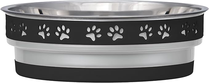 Loving Pets Corsa Dog Bowls- Stainless Steel Dog & Cat Bowls - Spill Proof Dog Food Bowl, Cat Bowl, Puppy Essentials & Pet Supplies Great for Home & Travel (Small 10-20 lbs, Stealth Black)