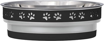 Loving Pets Corsa Dog Bowls- Stainless Steel Dog & Cat Bowls - Spill Proof Dog Food Bowl, Cat Bowl, Puppy Essentials & Pet Supplies Great for Home & Travel (Small 10-20 lbs, Stealth Black)
