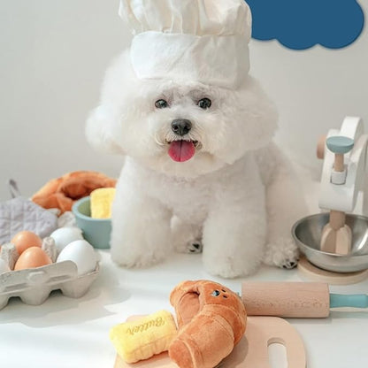 Bemodst Dog Toys for Small Dogs Bread Toys Squeaky Plush Dog Toys Hide and Seek Chew Fetch Dog Birthday for Small and Medium Dogs Puppies - Bread 1Pcs
