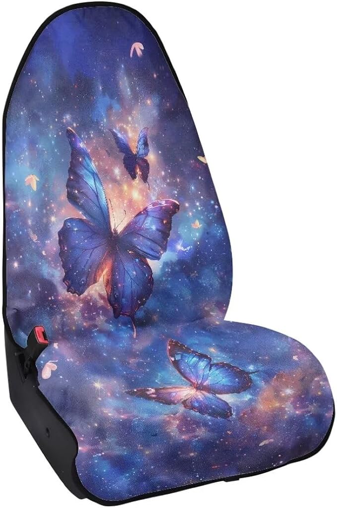 Coldinair Galaxy Butterfly Waterproof Towel Car Seat Covers,Beach Sweat Car Seat Protector Front Seats Only Universal Fit for Trucks