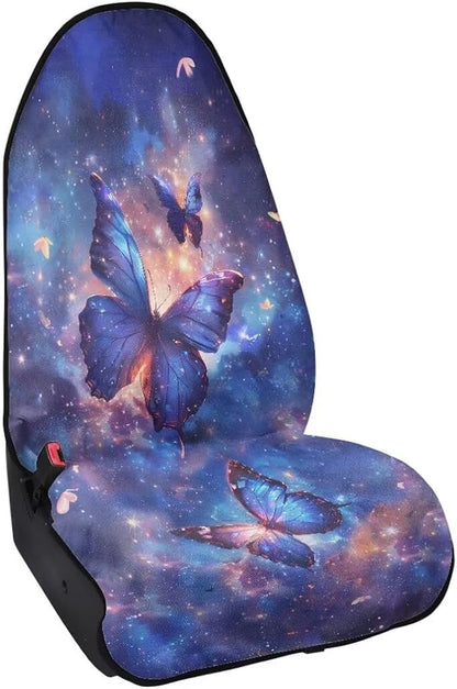 Coldinair Galaxy Butterfly Waterproof Towel Car Seat Covers,Beach Sweat Car Seat Protector Front Seats Only Universal Fit for Trucks