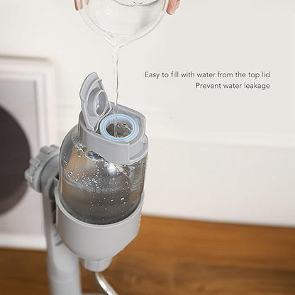 Pet Standing Water Dispenser, Multifunctional 2 in 1 Detachable Height Adjustable Small Pet Puppy Dog Kitten Bowl, Automatic Dog Water Dispenser for Puppy Dog Cat,Grey,11 x 7.7 x 15.4in
