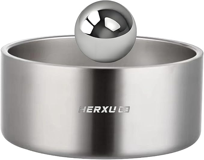 SUS304 Stainless Steel Dog Food Slow Feeder Ball - 3.6in - Slows Fast Eating, Prevents Choking, Bloating & Obesity - Fun Feeding for All Dogs - Durable, Smooth & High Adaptability (Large 3.6Inch)