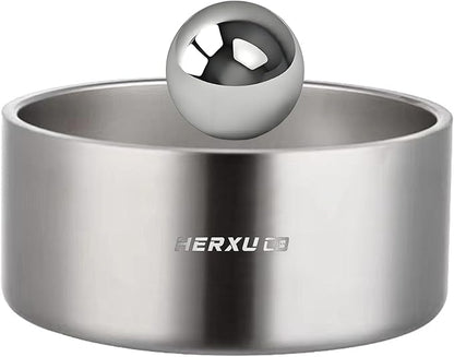 SUS304 Stainless Steel Dog Food Slow Feeder Ball - 3.6in - Slows Fast Eating, Prevents Choking, Bloating & Obesity - Fun Feeding for All Dogs - Durable, Smooth & High Adaptability (Large 3.6Inch)