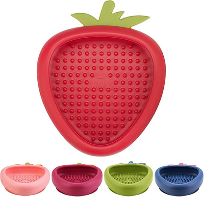 Freeze Dog Lick Bowl, Animire Non-Slip Slow Feeder Lick Mat for Dogs, Silicone Dog Enrichment Bowl for Distraction Anxiety Relief Boredom, BPA Free, Dishwasher Safe(Red,S)
