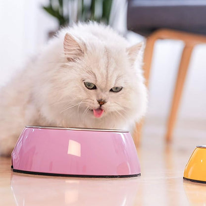 Pet Bowls Stainless Steel Dog Cat Pet Bowl Universal Pet Water and Food Bowls 4 Sizes and 5 Colors Available (L, Pink)