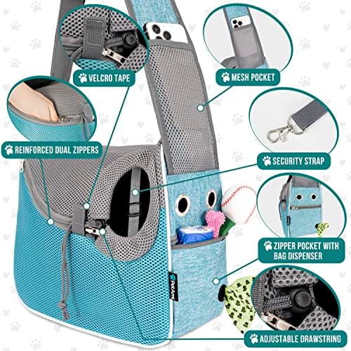 PetAmi Dog Sling Carrier for Small Dogs, Hands Free Crossbody Carrier, Blue - Image 3