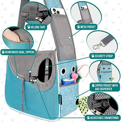 PetAmi Dog Sling Carrier for Small Dogs, Hands Free Crossbody Carrier, Blue - Image 3