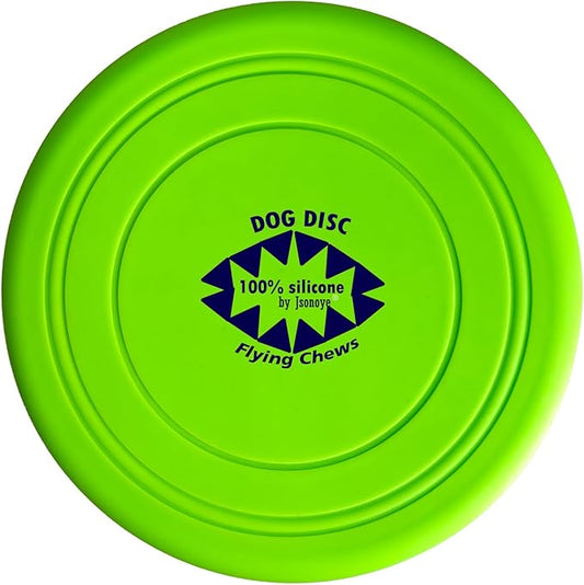 100% Silicone Flying Disc for Dog Training Soft Safe 7 Inches 3 Pack Durable in Green Blue, Red Color