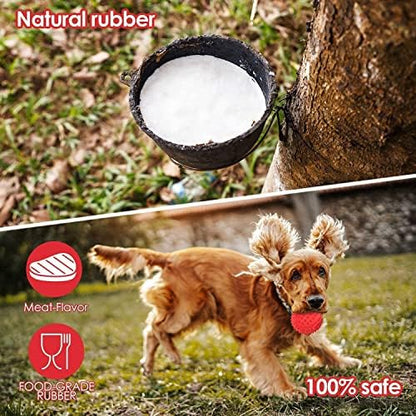 petizer 3" Squeaky Dog Balls for Aggressive Chewers, Durable Interactive Spiky Ball for Teething, Indestructible Rubber Dog Chew Toys, Tough Pet Toys for Small, Medium & Large Breeds, Red - Image 5