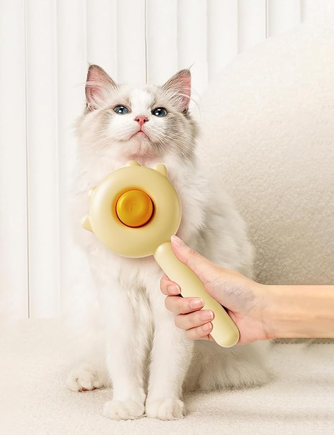 Pet Grooming Brush - Cat & Dog Fur Remover, Massage Brush for Long & Short Hair Pets, Removes Loose Fur & Hair (Green)