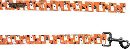 Dog Leash, Halloween Fall Orange Ghost Print Durable Strong Pet Leash Heavy Duty Comfortable Padded Dog Leashes for Small Medium Large Dogs